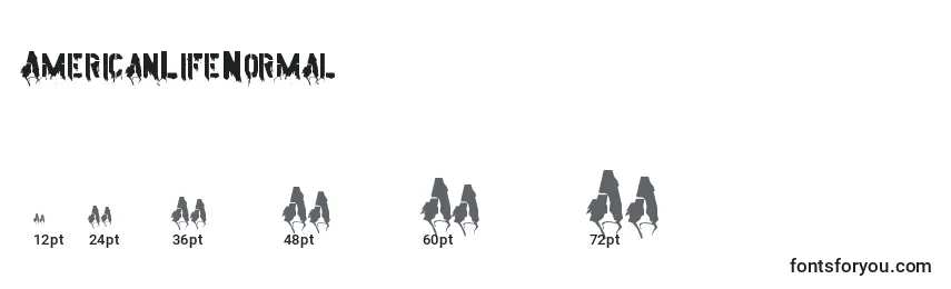 Tamaños de fuente AmericanLifeNormal