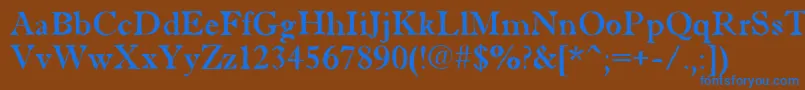 AAntiquetradybrk Font – Blue Fonts on Brown Background