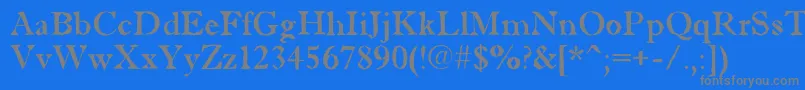 AAntiquetradybrk-Schriftart – Graue Schriften auf blauem Hintergrund