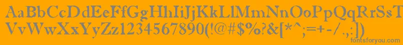 AAntiquetradybrk-Schriftart – Graue Schriften auf orangefarbenem Hintergrund