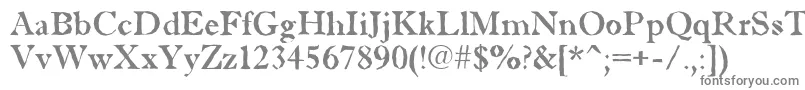 フォントAAntiquetradybrk – 白い背景に灰色の文字