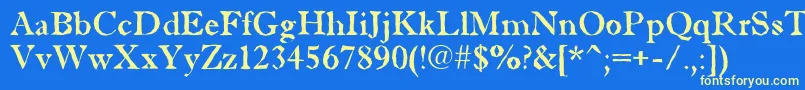 AAntiquetradybrk Font – Yellow Fonts on Blue Background