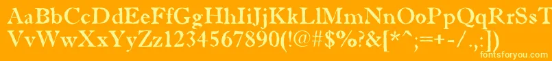 AAntiquetradybrk Font – Yellow Fonts on Orange Background