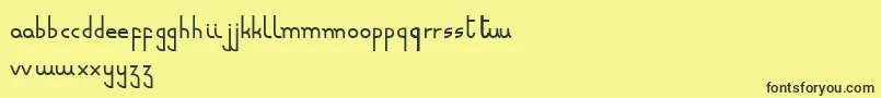 Fonte Minusculeregular – fontes pretas em um fundo amarelo