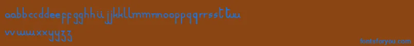 フォントMinusculeregular – 茶色の背景に青い文字
