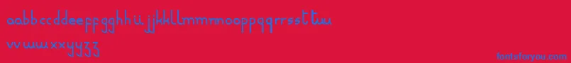 Minusculeregular Font – Blue Fonts on Red Background