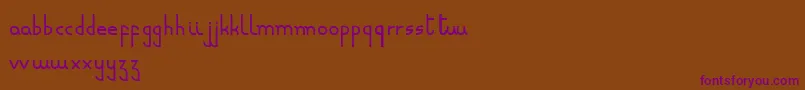 フォントMinusculeregular – 紫色のフォント、茶色の背景