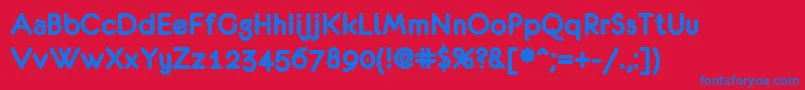 Eurof75 Font – Blue Fonts on Red Background
