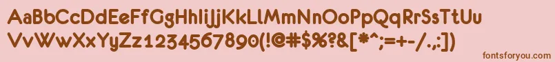Шрифт Eurof75 – коричневые шрифты на розовом фоне