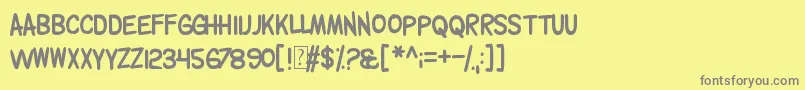 フォントWolfganger – 黄色の背景に灰色の文字