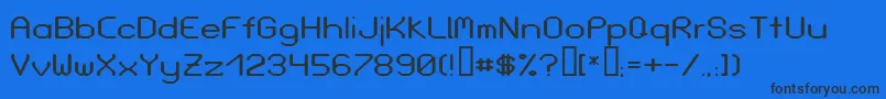 フォントLoveParadeWidebold – 黒い文字の青い背景