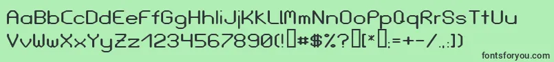 フォントLoveParadeWidebold – 緑の背景に黒い文字