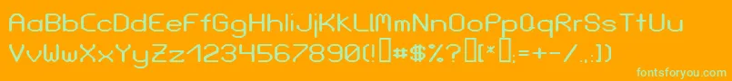 LoveParadeWidebold Font – Green Fonts on Orange Background