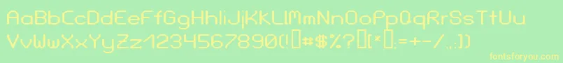 LoveParadeWidebold-fontti – keltaiset fontit vihreällä taustalla