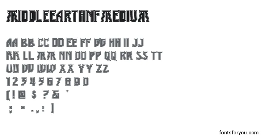 Czcionka MiddleearthnfMedium – alfabet, cyfry, specjalne znaki