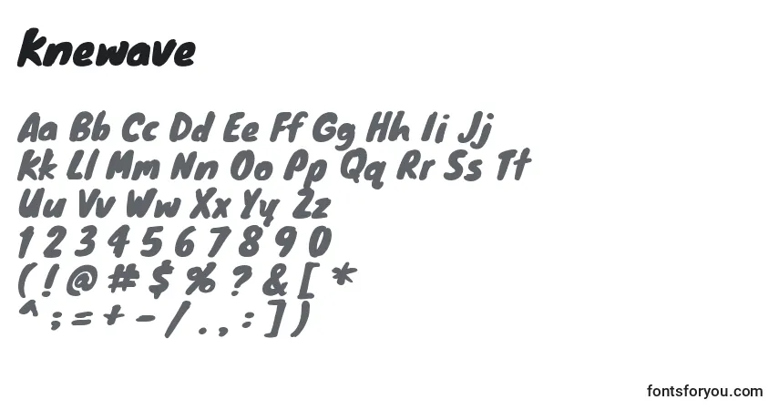 Schriftart Knewave – Alphabet, Zahlen, spezielle Symbole