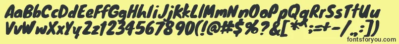 Knewave Font – Black Fonts on Yellow Background