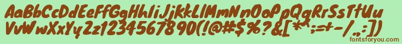 Knewave Font – Brown Fonts on Green Background