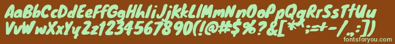 Knewave Font – Green Fonts on Brown Background