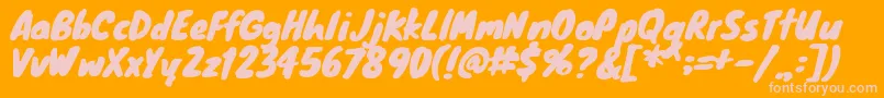 Knewave Font – Pink Fonts on Orange Background