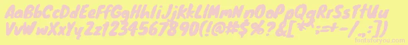 Knewave Font – Pink Fonts on Yellow Background