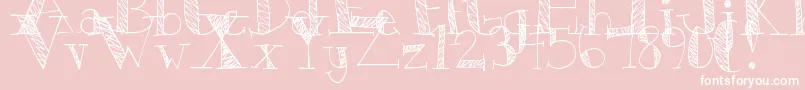 DjbMonkeyScratches-Schriftart – Weiße Schriften auf rosa Hintergrund