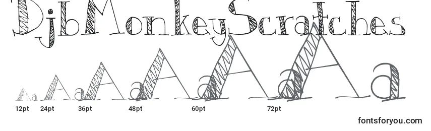 DjbMonkeyScratches Font Sizes