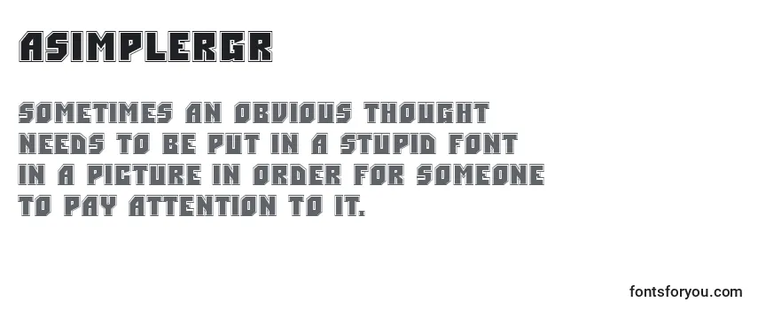 Review of the ASimplergr Font