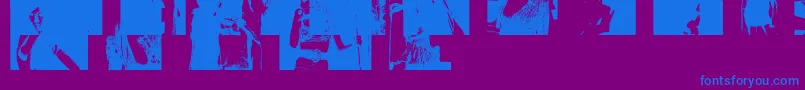 フォントAmybats3 – 紫色の背景に青い文字