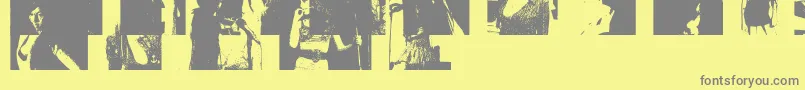 フォントAmybats3 – 黄色の背景に灰色の文字