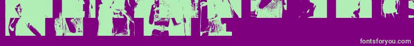 フォントAmybats3 – 紫の背景に緑のフォント