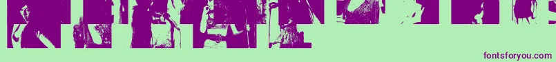 Amybats3-Schriftart – Violette Schriften auf grünem Hintergrund