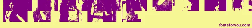 フォントAmybats3 – 紫色のフォント、黄色の背景