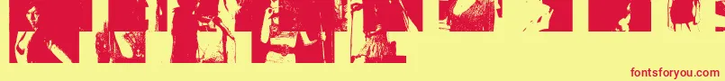 フォントAmybats3 – 赤い文字の黄色い背景