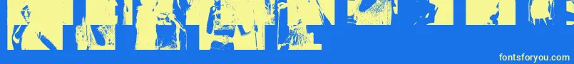 フォントAmybats3 – 黄色の文字、青い背景