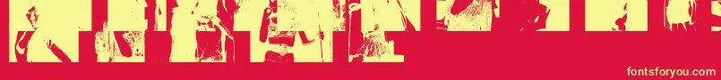 フォントAmybats3 – 黄色の文字、赤い背景