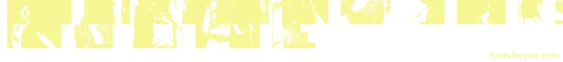 フォントAmybats3 – 白い背景に黄色の文字