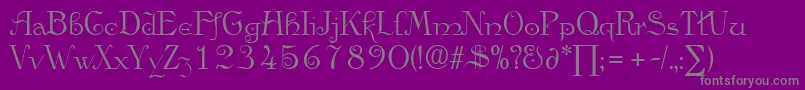 フォントAngeloDb – 紫の背景に灰色の文字