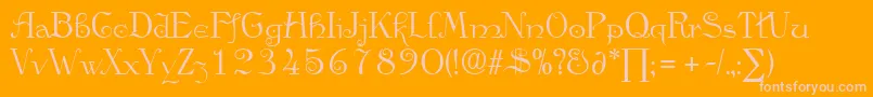 フォントAngeloDb – オレンジの背景にピンクのフォント