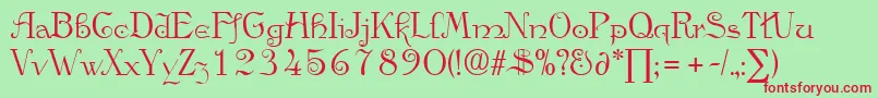 AngeloDb Font – Red Fonts on Green Background
