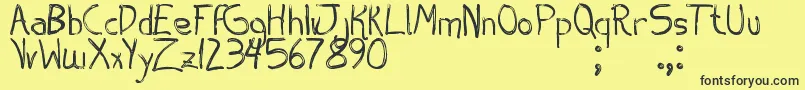 AespiroTfb-Schriftart – Schwarze Schriften auf gelbem Hintergrund