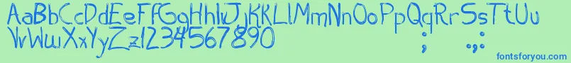 フォントAespiroTfb – 青い文字は緑の背景です。