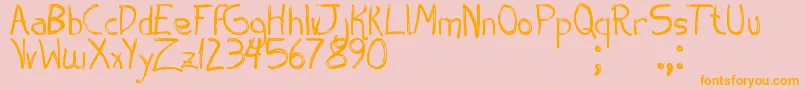 AespiroTfb-Schriftart – Orangefarbene Schriften auf rosa Hintergrund