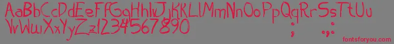 フォントAespiroTfb – 赤い文字の灰色の背景