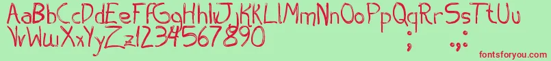 AespiroTfb Font – Red Fonts on Green Background