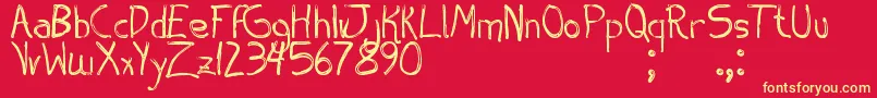 AespiroTfb-Schriftart – Gelbe Schriften auf rotem Hintergrund