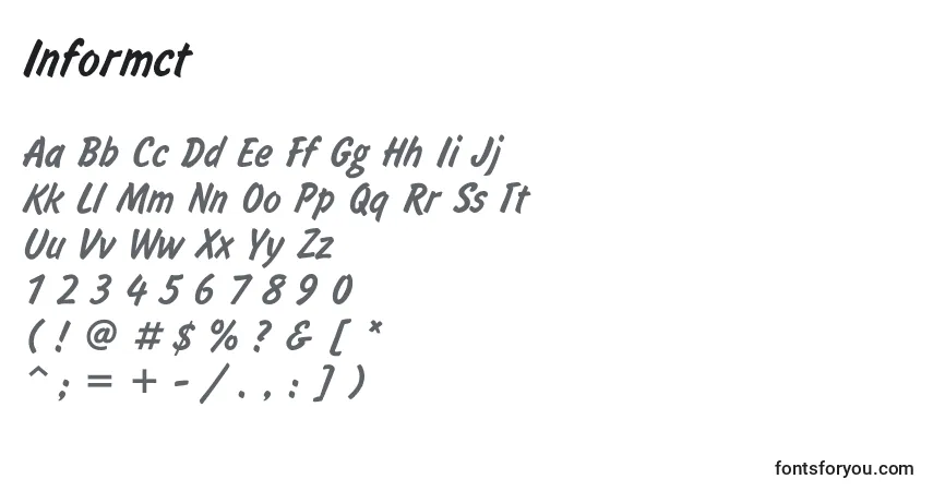 Czcionka Informct – alfabet, cyfry, specjalne znaki