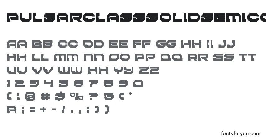 Pulsarclasssolidsemicond-fontti – aakkoset, numerot, erikoismerkit