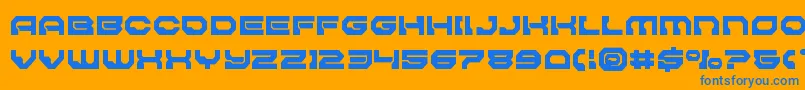 Pulsarclasssolidsemicond Font – Blue Fonts on Orange Background