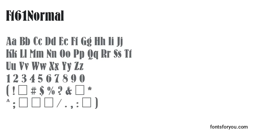Czcionka Ft61Normal – alfabet, cyfry, specjalne znaki